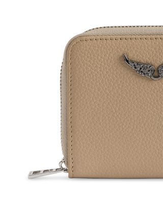 Mini Grained Leather Zip Wallet