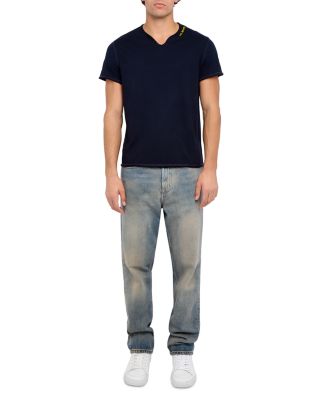 Monastir Embroidered Short Sleeve Henley Tee