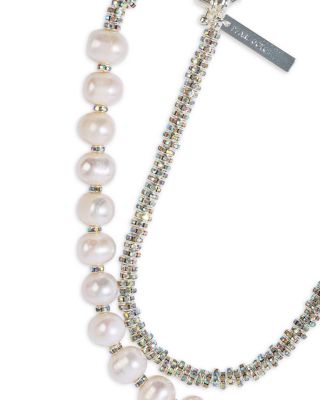 Paris Diamond Crystal & Cultured Freshwater Pearl Strand Necklace, 19.6"