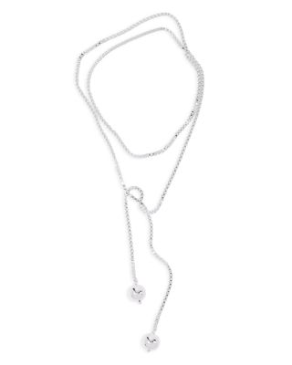 Solo Sphere Tie Necklace, 38.7"