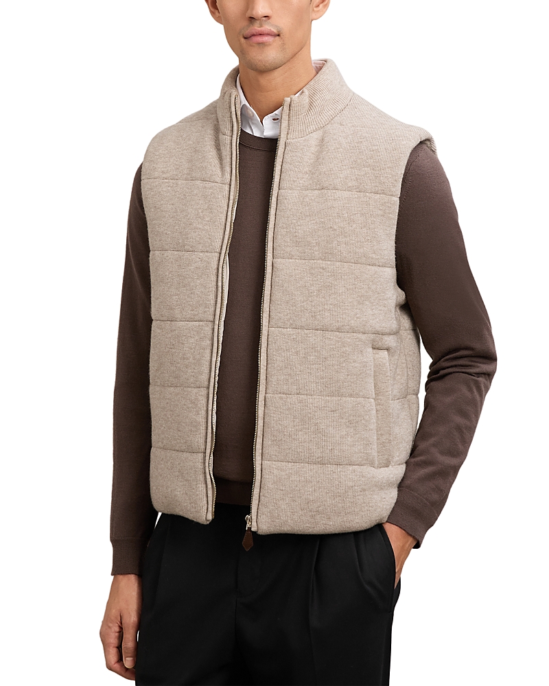 Reiss Otley Sleeveless Zip Through Ribbed Gilet Vest