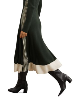 Aria Side Stitch Knit Midi Dress