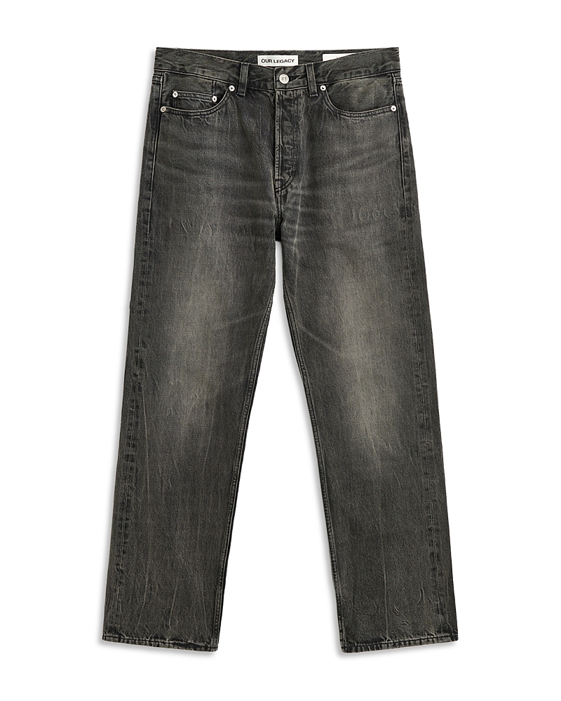 Our Legacy First Cut Regular Straight Fit Jeans in Graphite Wave Selvedge