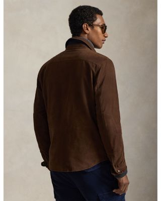 Reversible Suede Taffeta Shirt Jacket