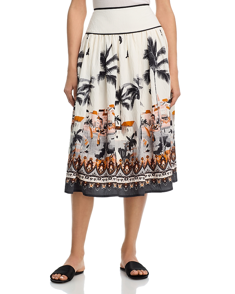 Aqua Sea Toile Midi Skirt - Exclusive