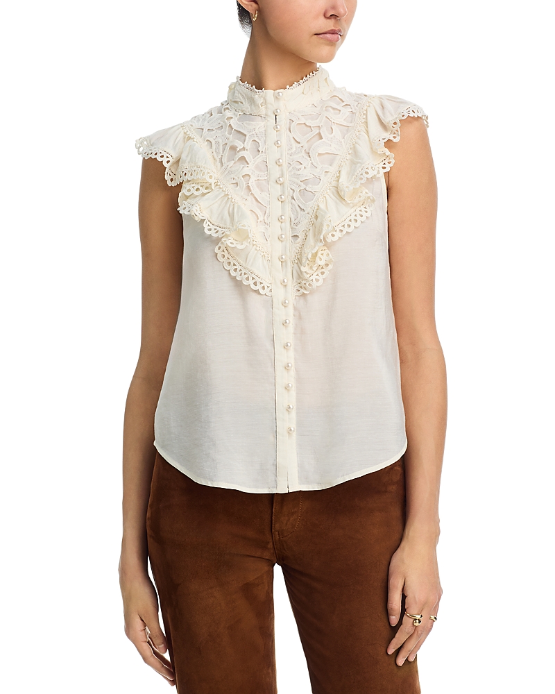 Aqua Lace Flutter Sleeve Top - Exclusive