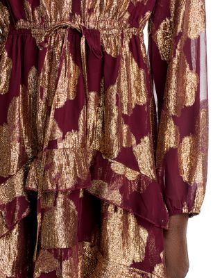 V Neck Ruffled Dress