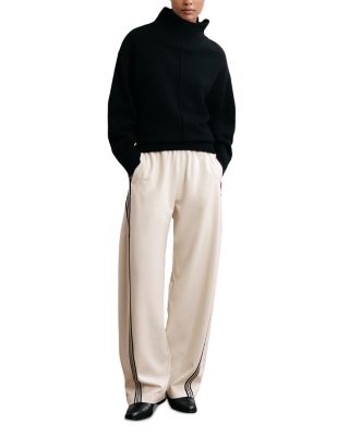 Petite Elle Barrel Leg Side Stripe Pants