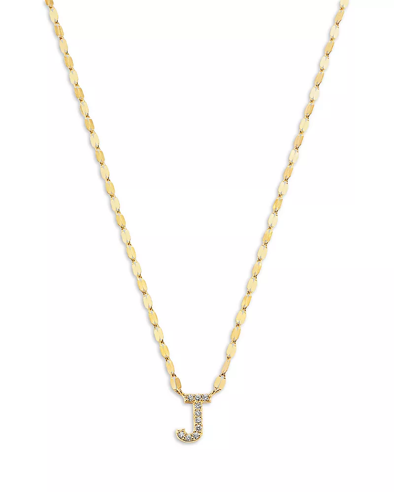 Lana 14K Yellow Gold Diamond Initial J Pendant Necklace, 18