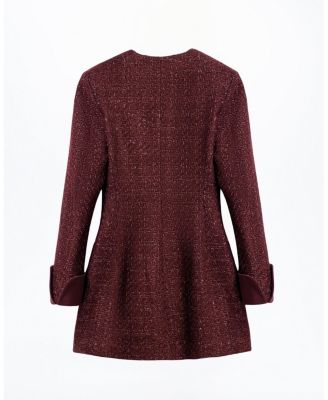 Gold Button Boucle Mini Dress