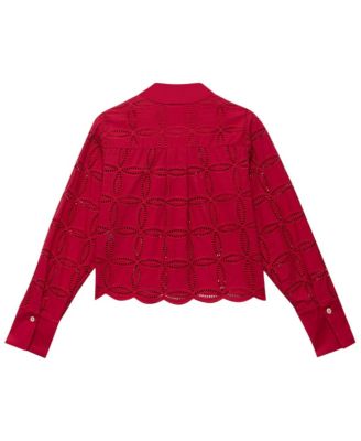  Women's Broderie Cropped Shirt