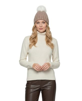  Knit Beanie with Toscana Lamb Pompom