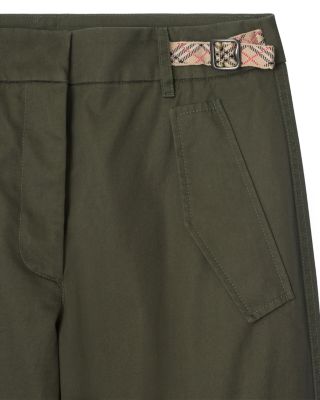 Freja Check Trim Gabardine Cargo Pants
