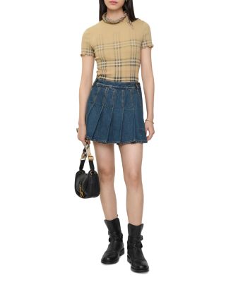 Dahlia Pleated Denim Mini Skirt