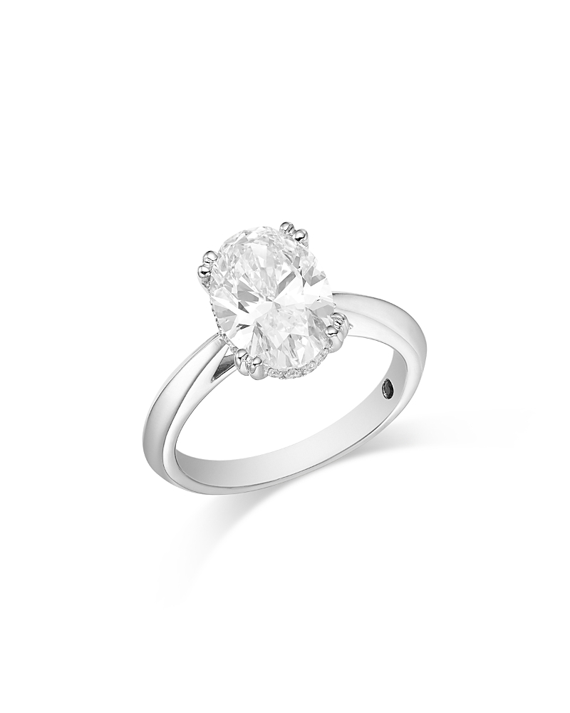 Bloomingdale's Fine Collection Luxe Collection Certified Lab Grown Diamond Oval Engagement Ring in Platinum, 3.15 tcw