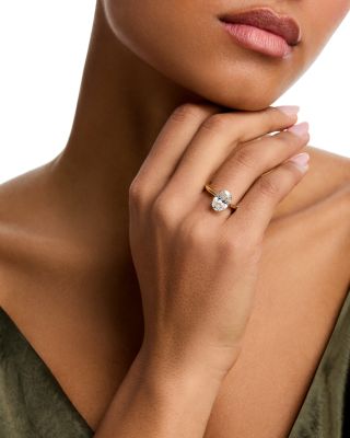 Luxe Collection Certified Lab Grown Diamond Hidden Halo  Oval Solitaire Engagement Ring in 18K Yellow Gold, 3.15 tcw