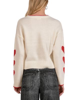 Crewneck Heart Sleeve Sweater