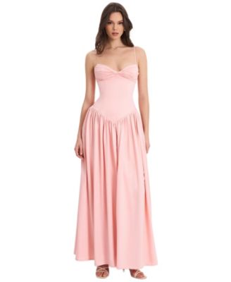  Najwa Ruched Breast Drop Waist Maxi Dress