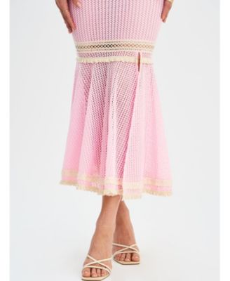  Pallas Bodycon Crochet Lace Trim Mermaid Maxi Dress