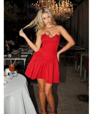  Sacha Drop Waist Corset Puffy Mini Dress