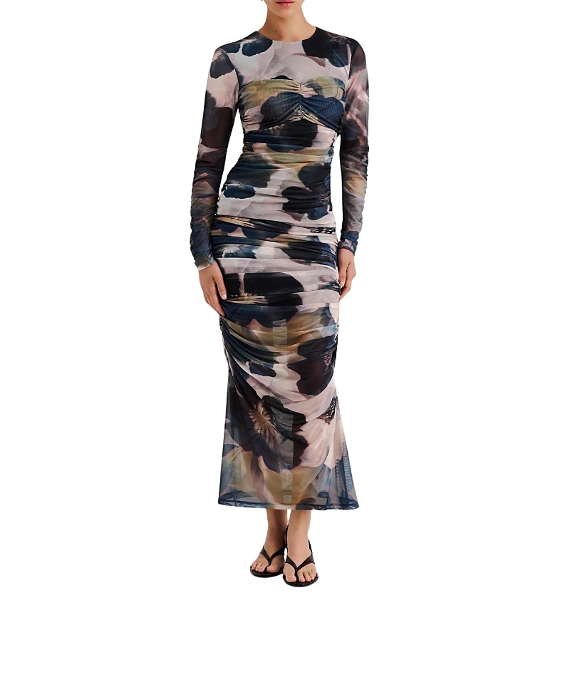 Malina Elionora Sheer Jersey Midi Dress