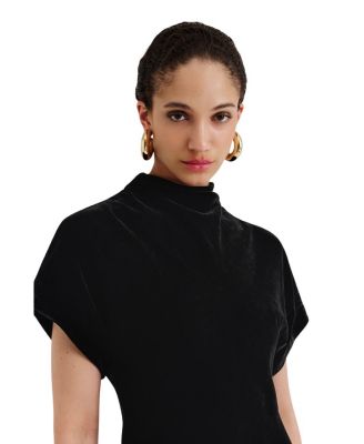 Alivia Short Sleeve Velvet Midi Dress