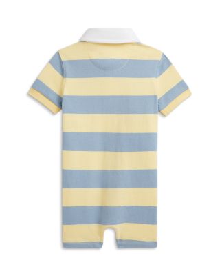 Boys' Striped Cotton Rugby Shortalls - Baby