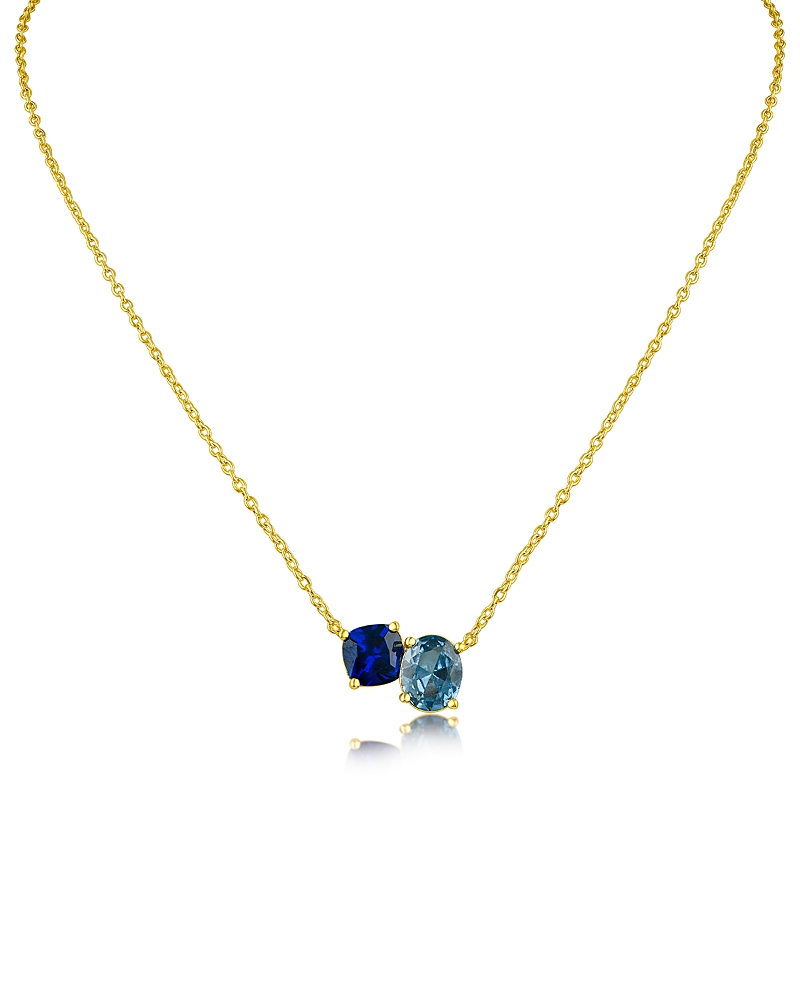 Kenneth Jay Lane Tonal Blue Oval Cubic Zirconia Pendant Necklace, 16