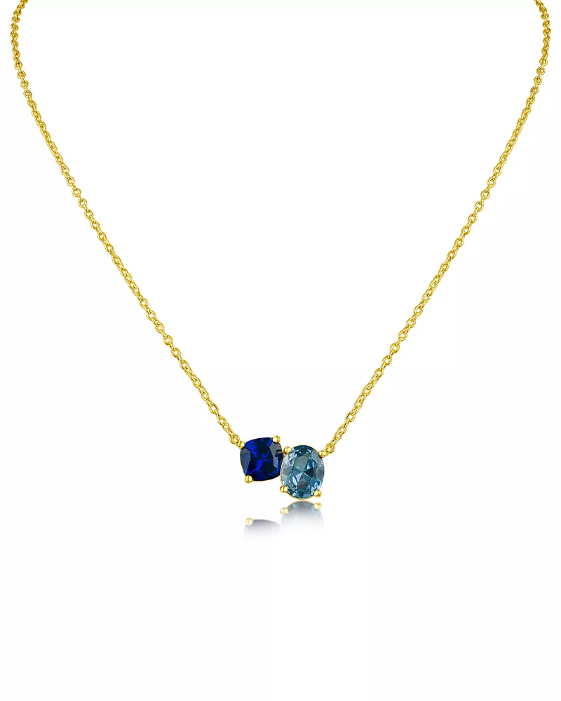Kenneth Jay Lane Tonal Blue Oval Cubic Zirconia Pendant Necklace, 16