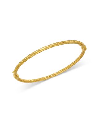 Polished X Design Bangle Bracelet in 14K Yellow Gold