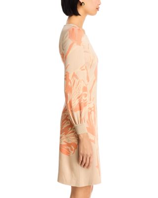 Floral Print A Line Burnout Knit Dress