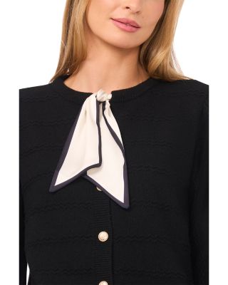 Woven Tie Scarf Cardigan