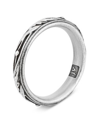 Men's Sterling Silver Gothic Band
