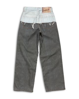 Two Tone Wide Leg Jeans