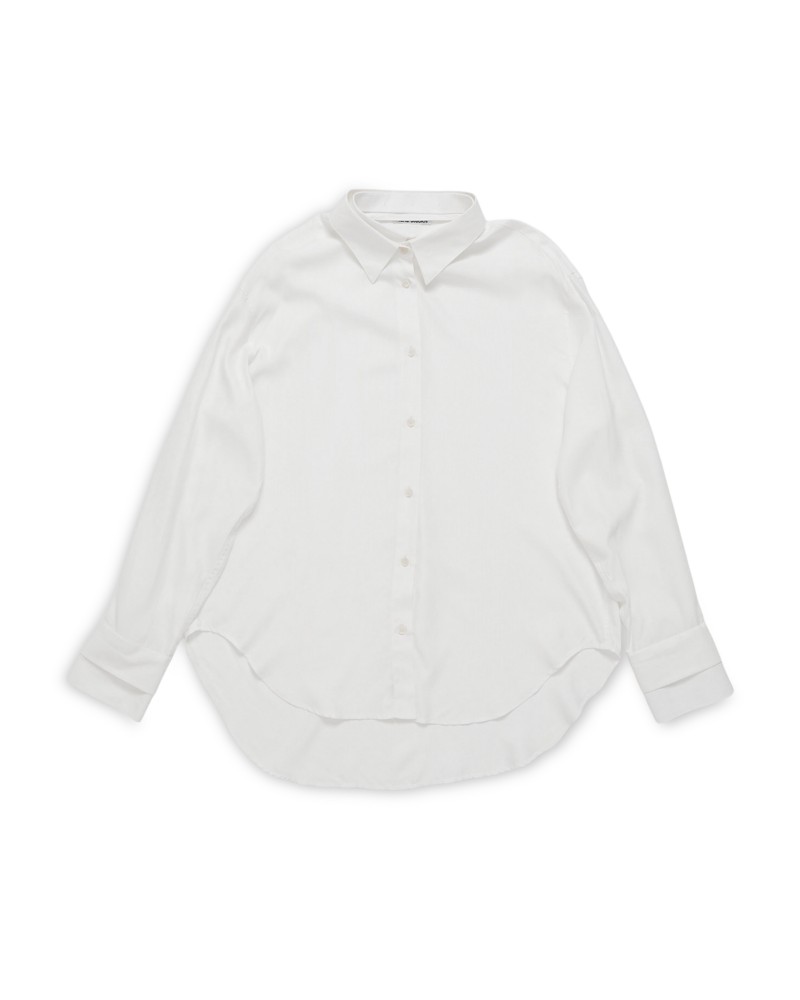 Acne Studios Layered Button Up Shirt in White/White