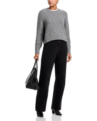 Liz Beaded Wool Crewneck Sweater