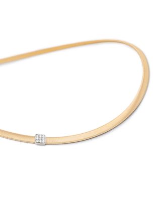 18K White & Yellow Gold Masai Diamond Square Cluster Collar Necklace, 16.5"