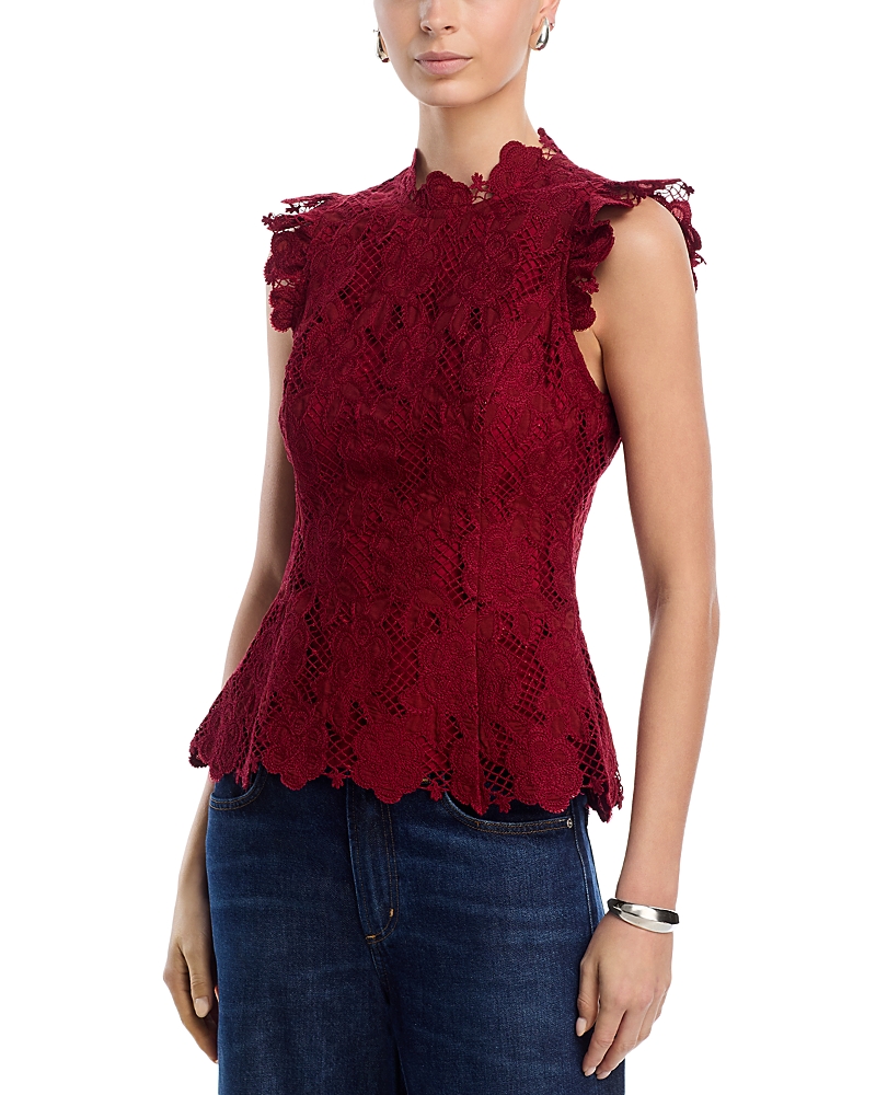 Aqua Contrast Lace Top