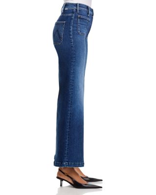 The Hustler Roller Patch Pocket High Rise Wide Leg Jeans in One Last Shot