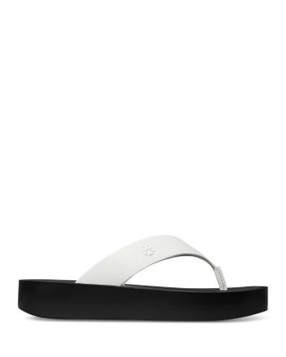 Women's Leather Platform Flip Flops