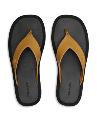 Women's Leather Platform Flip Flops
