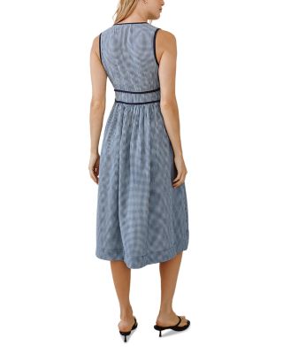 Fit & Flare V Neck Midi Dress