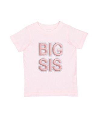 Girls' Big Sis Embroidered Patch Short Sleeve T-Shirt - Little Kid