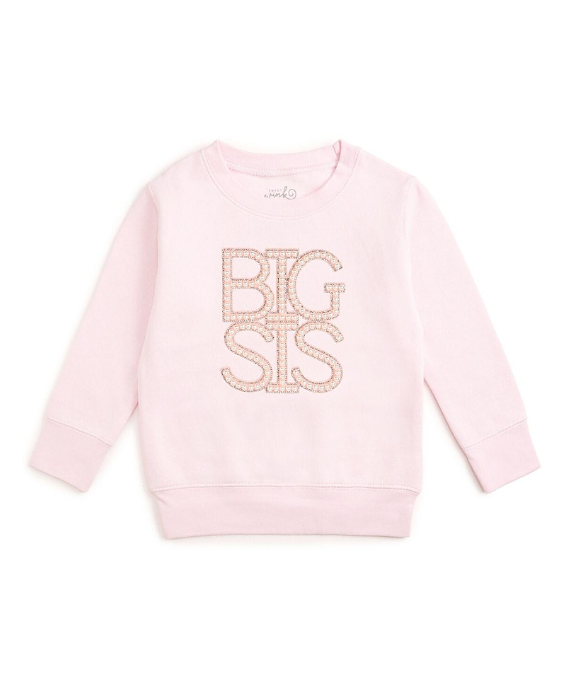 Sweet Wink Girls' Big Sis Faux Pearl Patch Sweatshirt - Little Kid, Kid