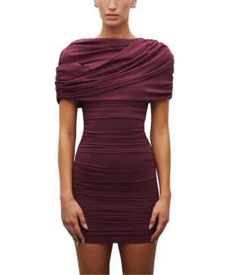 The Draped Shoulder Mini Dress