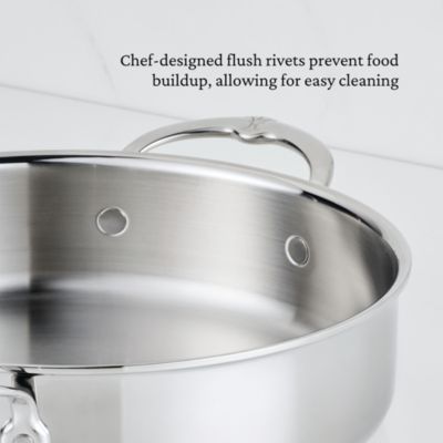 ProBond Luxe 9-Qt. Polished Professional Clad Stainless Steel Rondeau with Lid