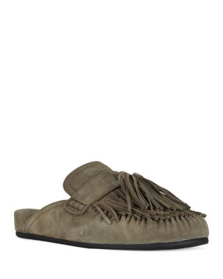 Women's Suede Fringe Mules