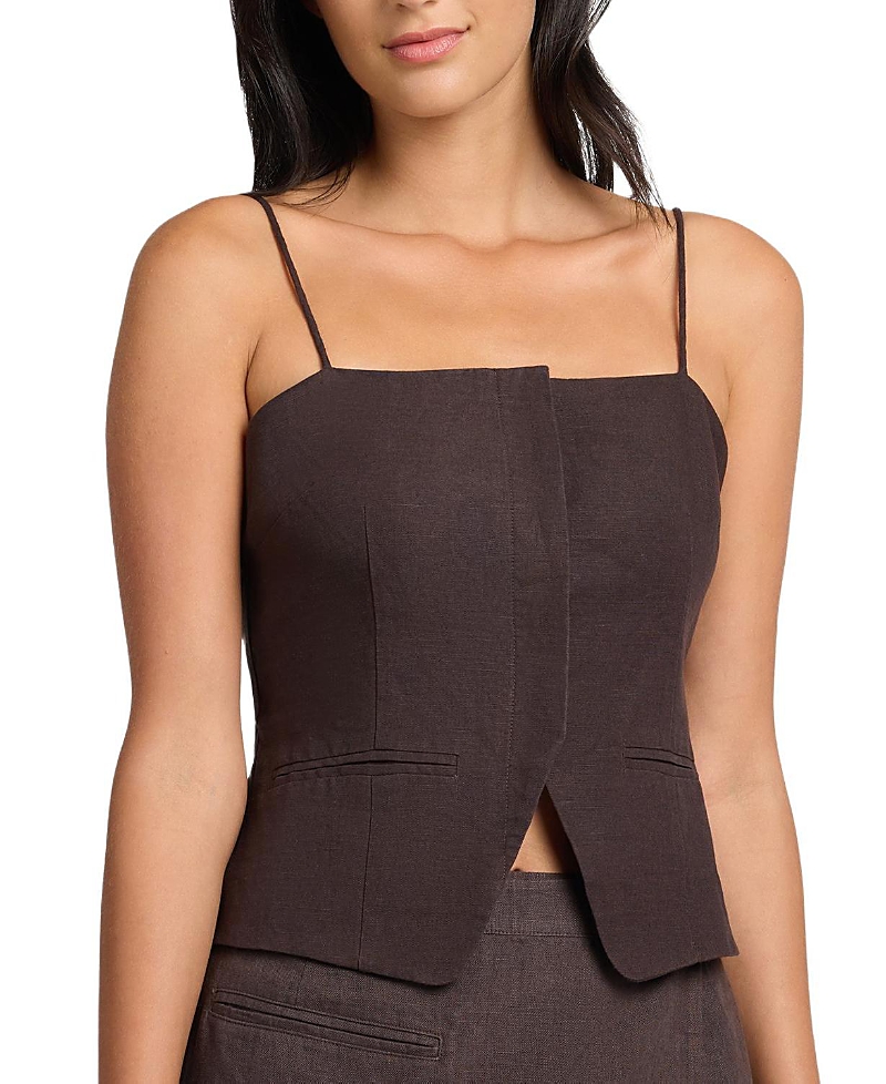 Onia Air Linen Straight Neck Top