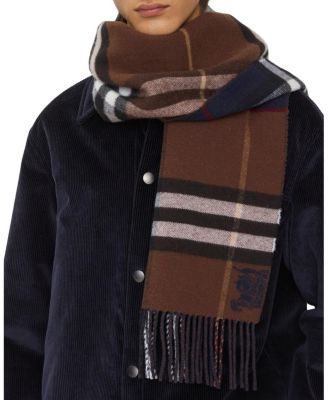  Contrast Check Cashmere Scarf