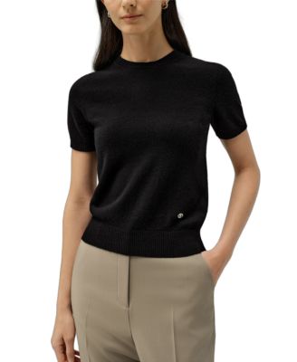  Cashmere Fitted Short Sleeve Top